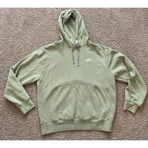 Nike Mens Sportswear Club Fleece Pullover Hoodie Sweatshirt Size Medium Olive‎